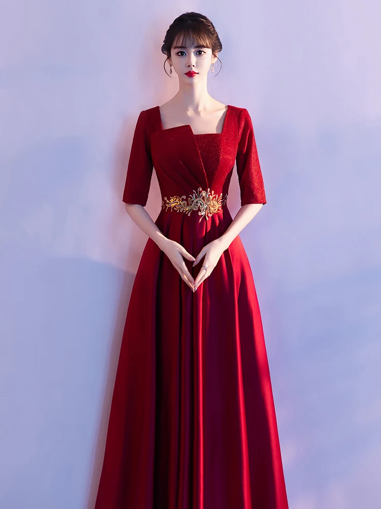 

Красное длинное вечернее платье Ele Red для выступлений: для женщин, хоровых коллективов, ведущих, студенток, сольных выступлений