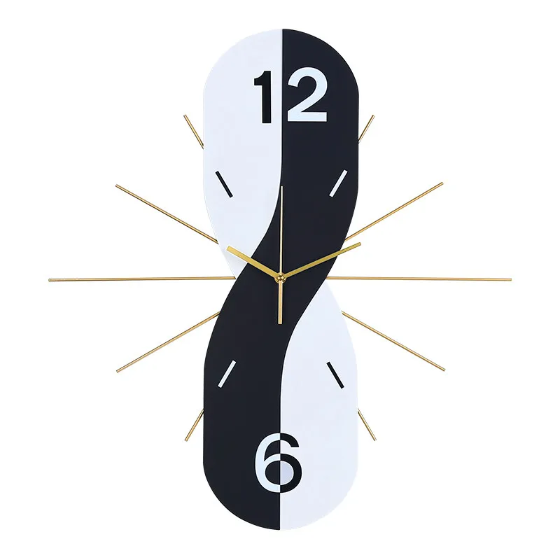 

Wall clock, living room creative high-end atmosphere, wall-mounted watch, no punching, simple and fashionable household clock