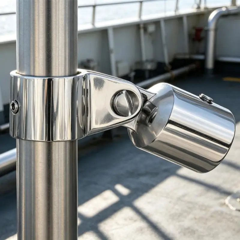 M76E Marine Service Clamp Bimini Top Fittings in 316 Stainless Steel, Open Hardware for Boat Round Tube Mounting Repair Tasks