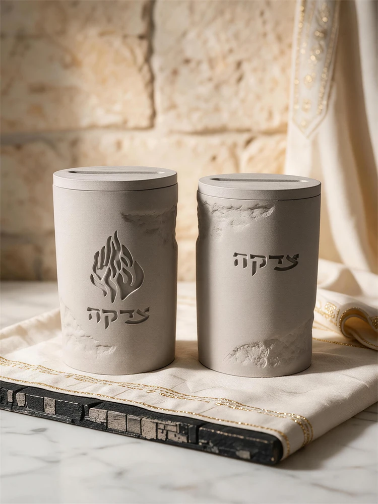 Tzedakah Box Silicone Mold Vertical Charity Money Holder Concrete Plaster Cement Mould Judaica Home Decor Synagogue Family