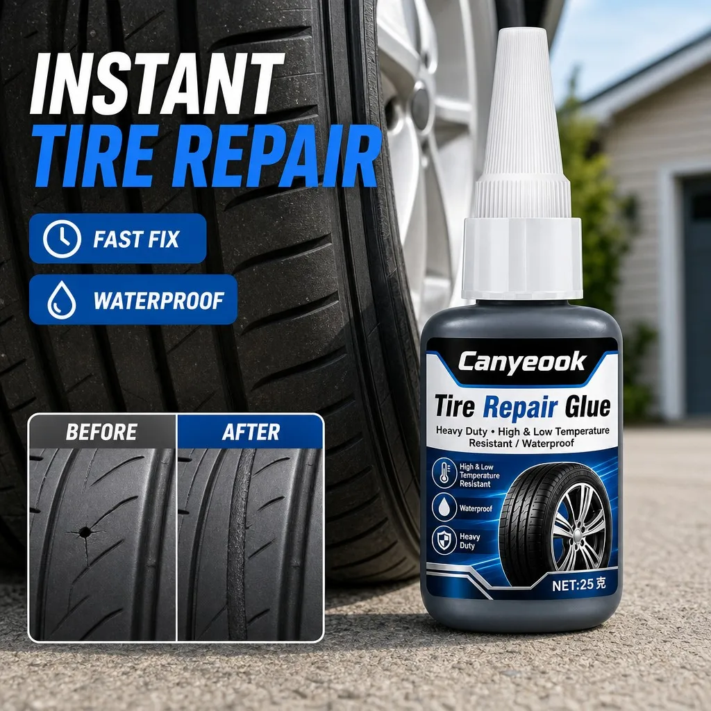 CANYEOOK Puncture Sealant - Quickly Repairs Tire Leaks & Cracks, Tough & Flexible Bond, All-Weather Performance,25g