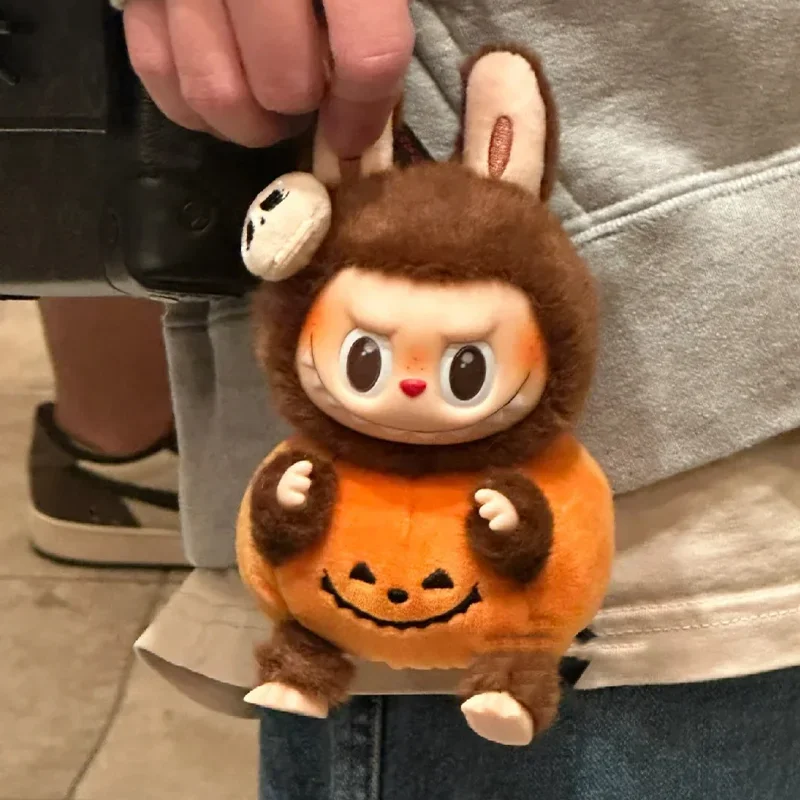 Labubu Plüsch-Anhänger, Kürbis-Monster, Vinyl, Sit-Down-Party, Blindbox, Figuren, Rucksack-Anhänger, Schlüsselanhänger, Raumdekoration, Geschenke