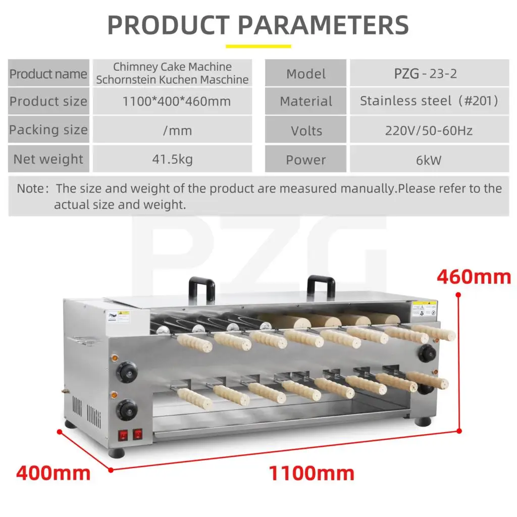 Double Layers Kurtos Kalacs Chimney Cake Oven Machine Chimney Cake Roller Grill Oven