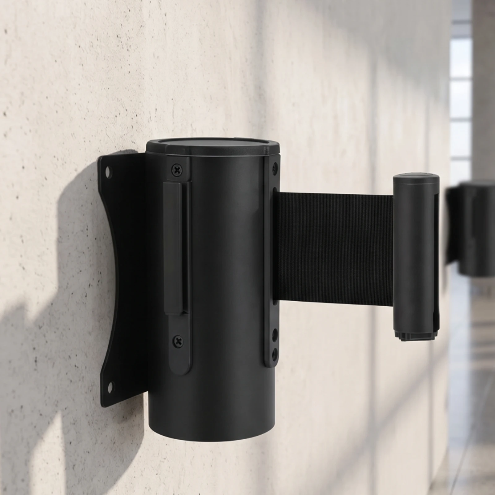Wall-Mounted Belt Barrier Compact Retractable Belt Barrier with Wall Receiver Queue Line Divider Easy to Use Flexible