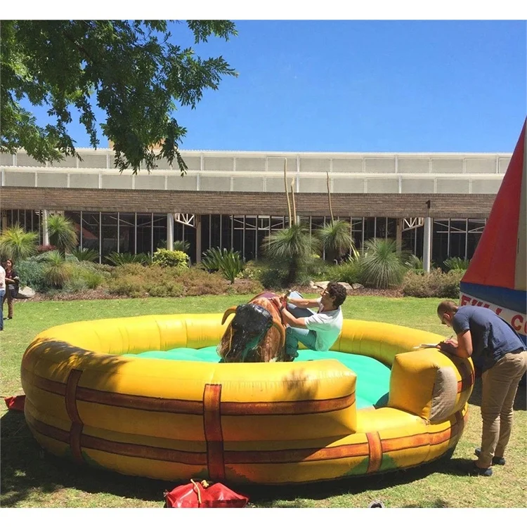 Commercial Outdoor Children Adult Mechanical Inflatable Bull Competitive Riding Game Inflatable Bull Reeo Riding Machine