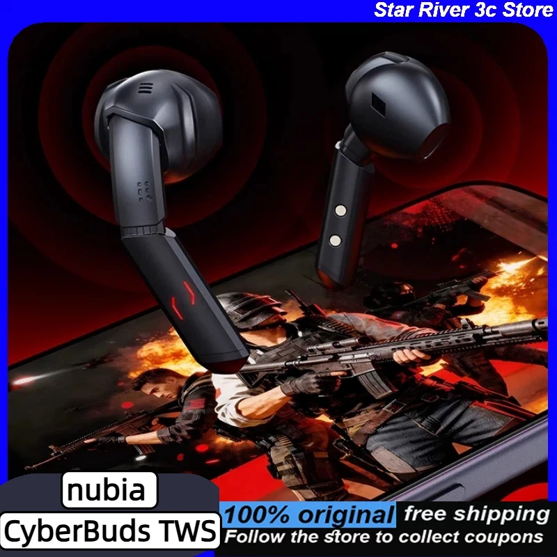 

Беспроводные Bluetooth-наушники nubia CyberBuds TWS Bluetooth5.4, 50 мс, низкая задержка, аккумулятор 500 мАч, полувкладыши, эргономичные для игр