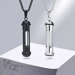 Vnox Men's Stainless Steel Necklaces, Black Streetlight Shaped Pendnat with Cuban Chain