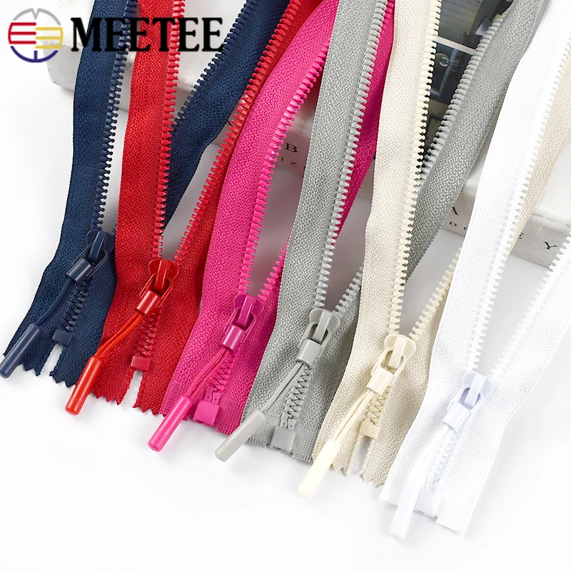 

10/20Pcs Meetee 5# Resin Zippers 15-25cm Close-End 40-80cm Open-End Zipper Bag Clothes Zips Repair Sewing Material Accessories