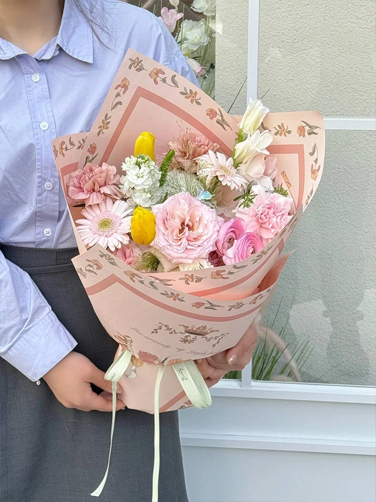 Valentine\'s Day Spring Overture Flower Wrapping Paper Art Kraft Paper Sheets Korean Paper For Flowers DIY Craft Paper