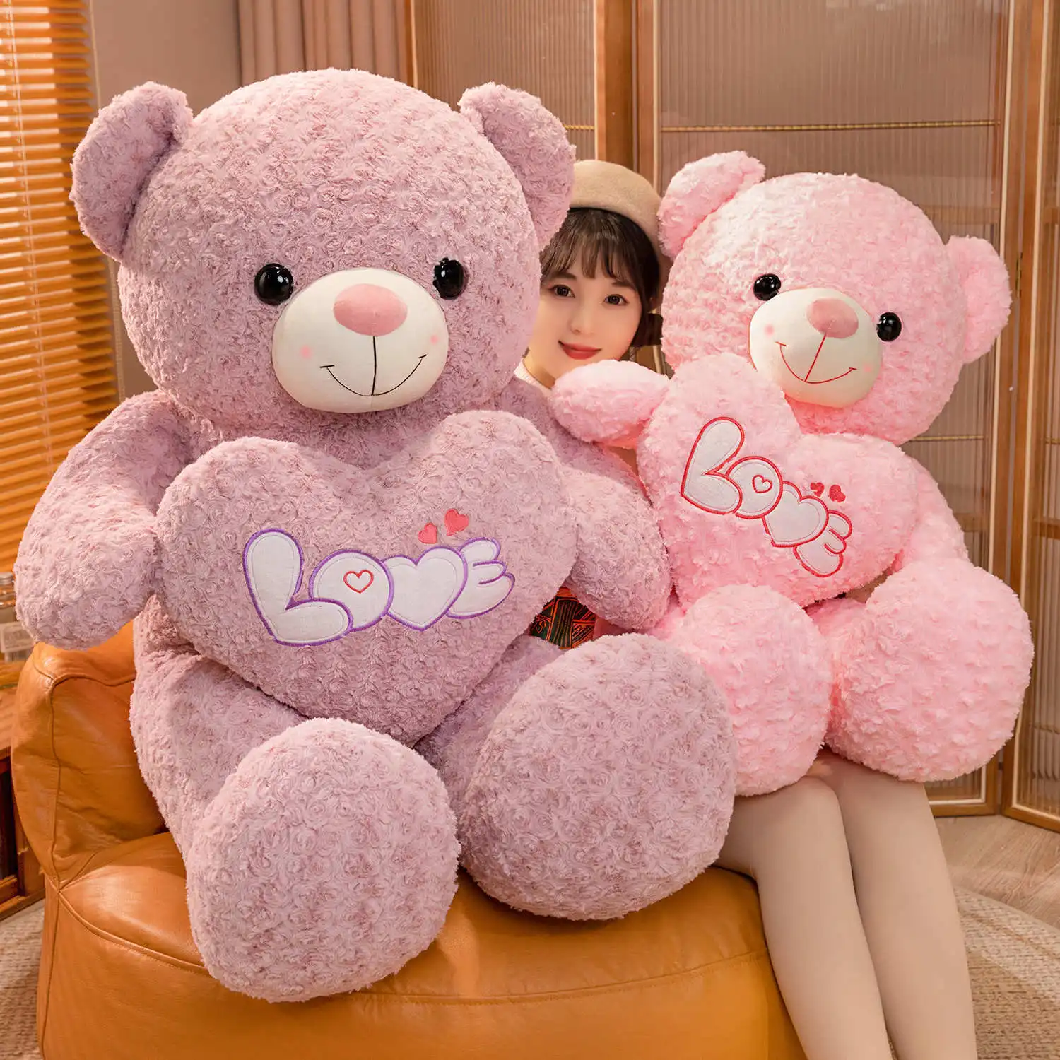 95cm Big Size Valentine's Day Love Bear Plush Toy High Quality Cartoon Stuffed Bears Plushies Doll Soft Lovers Birthday Gifts