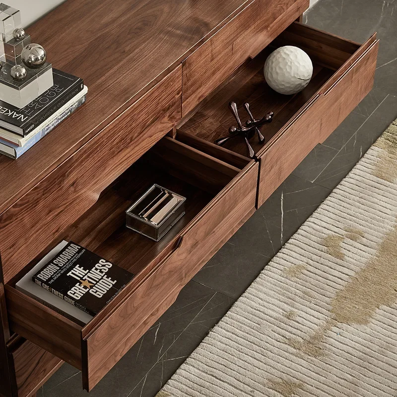 خزانة ذات ستة صدر من خشب الجوز الأسود في أمريكا الشمالية، وخزانة غرفة المعيشة، وخزانة بأدراج، وخزانة دلو من الخشب الصلب، وتخزين غرفة النوم