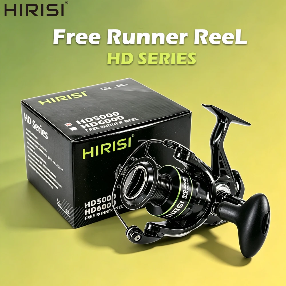 HIRISI HD Series Spinning Fishing Reel Free Runner 6+1BB Metal Spool Carp Wheel Saltwater Freshwater Compatible