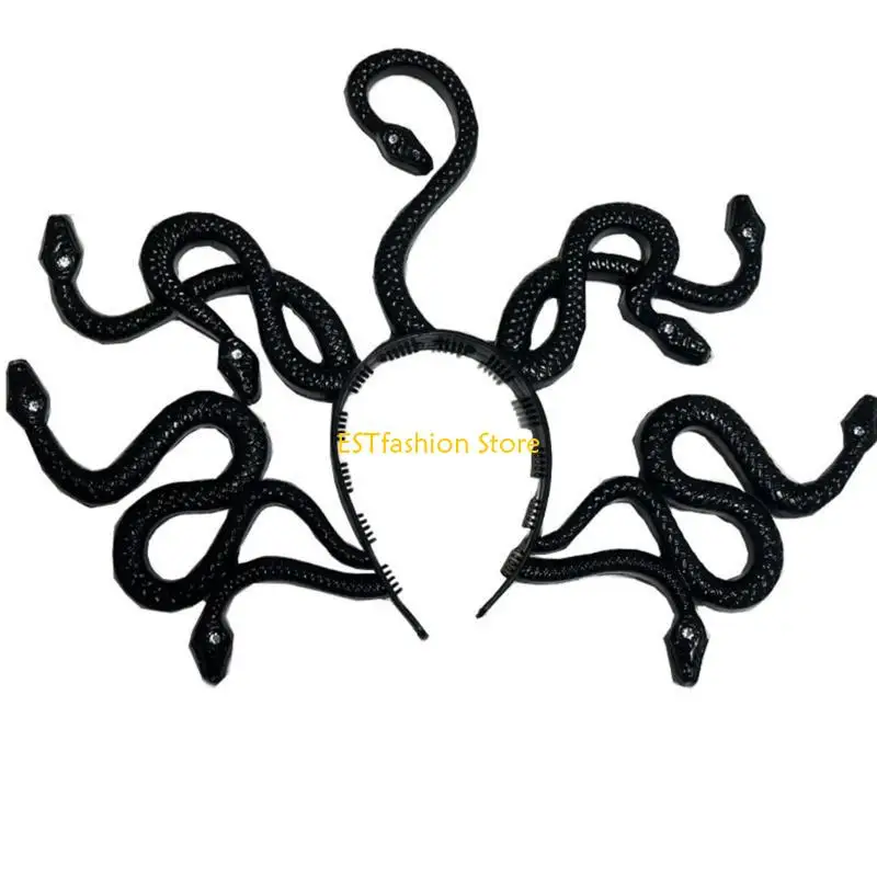 

Y5GC Medusas Snake Headband Greek Headdress Halloween Cosplay Headpiece for Carnivals Halloween Party Supplies