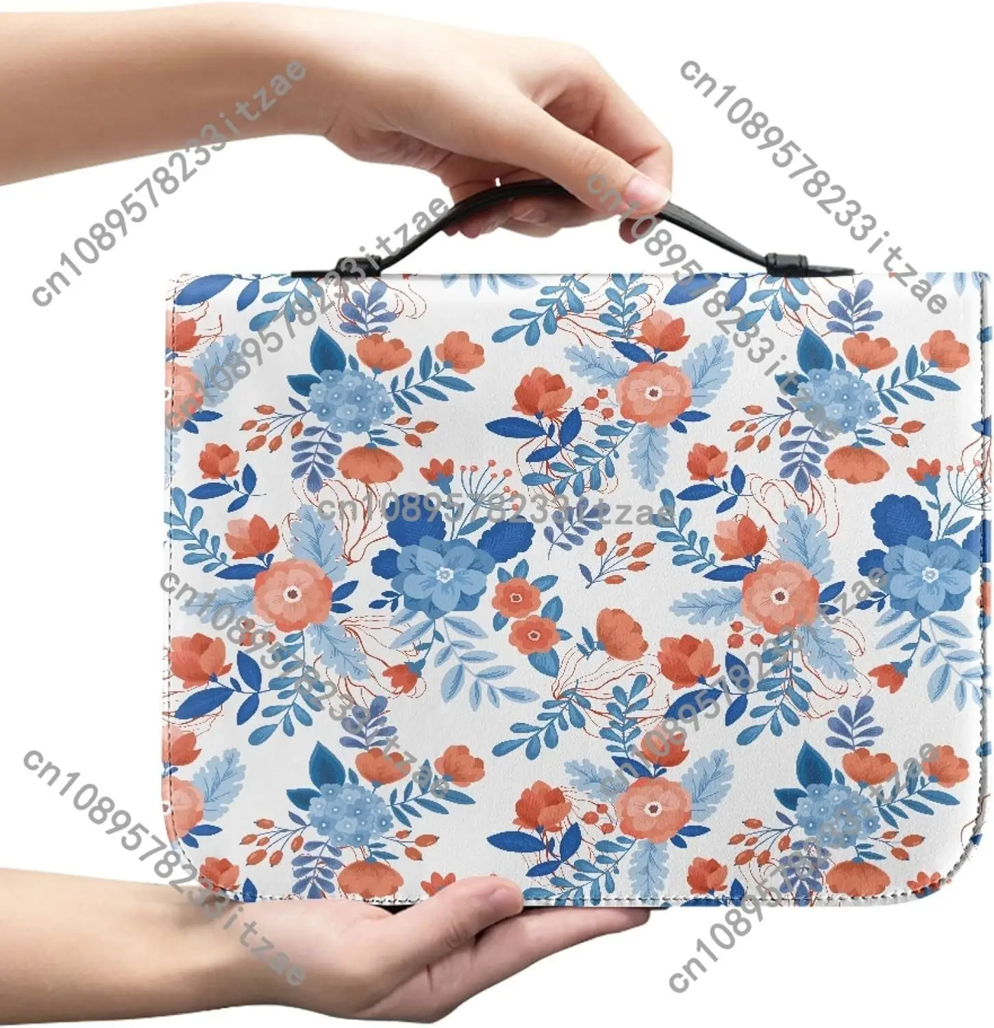 أغطية الكتاب المقدس ديزي حافظة الكتاب المقدس الصفراء الزهرية للنساء والفتيات غطاء الكتاب المقدس مع سحاب وحقيبة مقبض لدراسة الكتاب المقدس