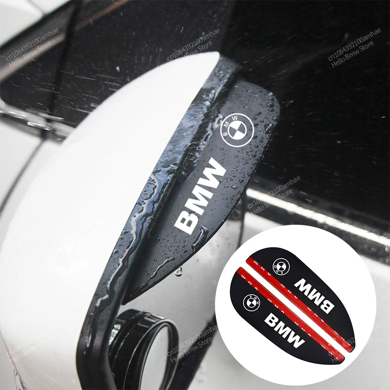 2PCS Silicone Auto Parts Rearview Mirror Protector Rain Eyebrow Visor Cover For BMW M Power X1 X5 X6 F30 E90 M2 M3 M4 M5 X3 X4