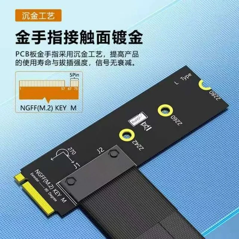 M.2  M Key To PCIE 16X Extension Cable  Transfer Connection Line