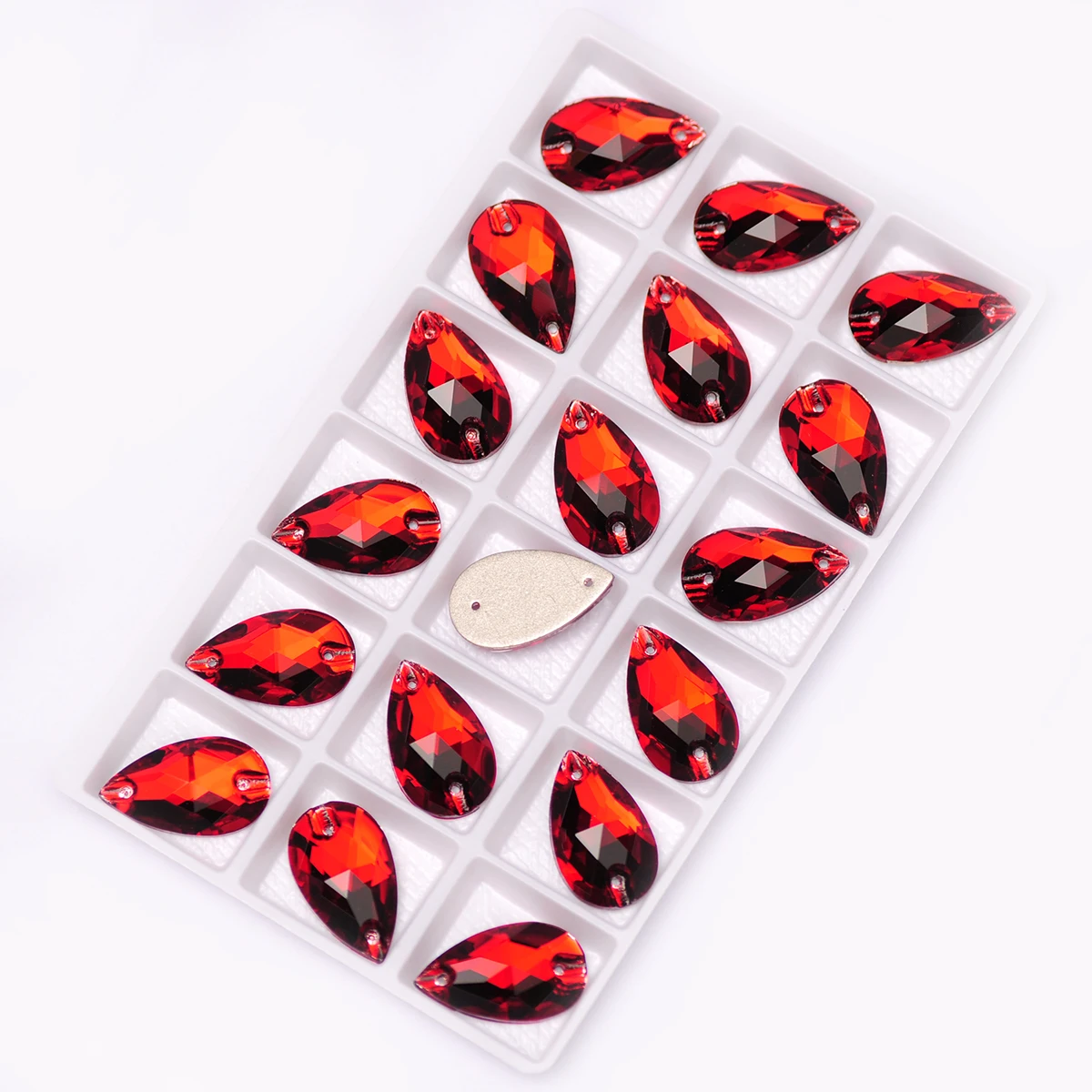 K9 Glass 3230 Teardrop Siam Sew on Stones Red Glass Crystal Sewing Rhinestone Drop Strass Decor for Clothes