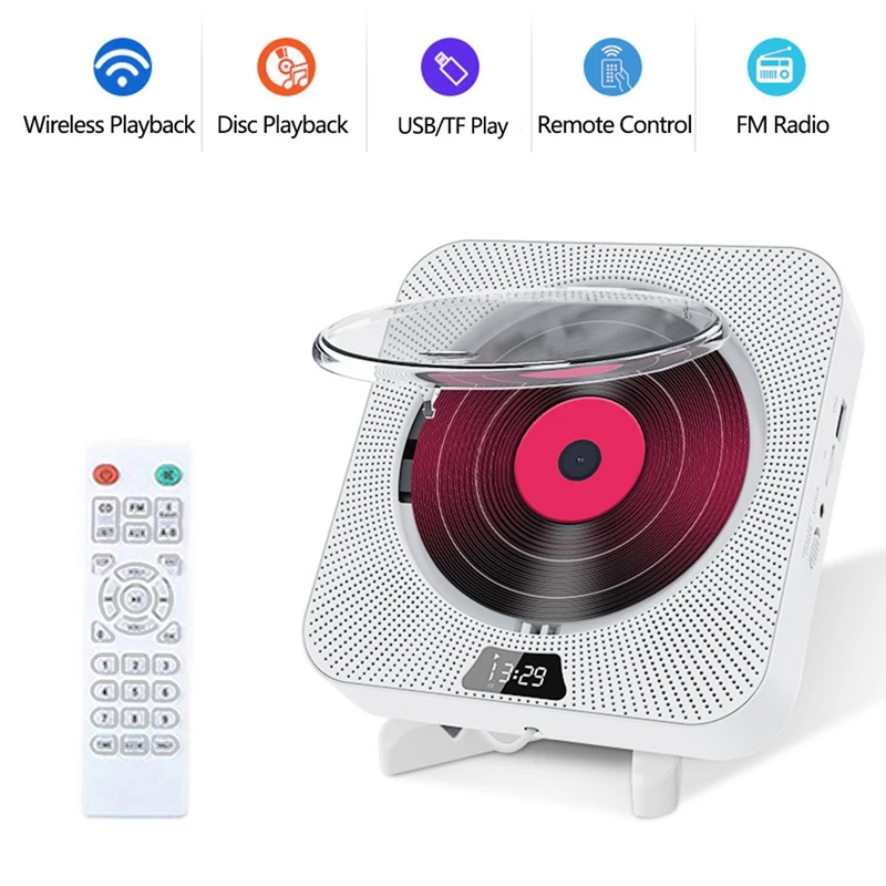 CD Player Bluetooth USB Disk Portable Portable Music Player Remote Control Stereo Speaker AC220V EU Plug