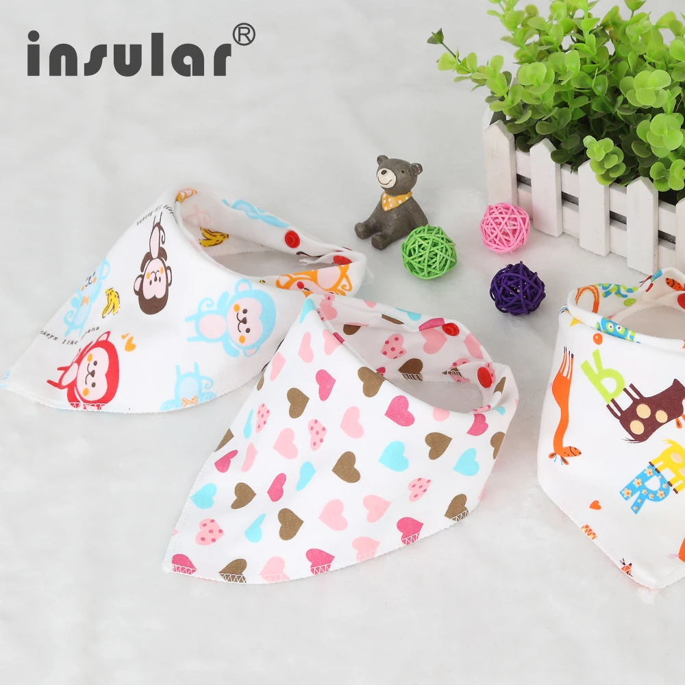 Cotton Newborn Baby Bibs Cute Feeding Bib Baby Nursing Bandana Burp Cloth For Girls And Boys Double Side Baby Scarf