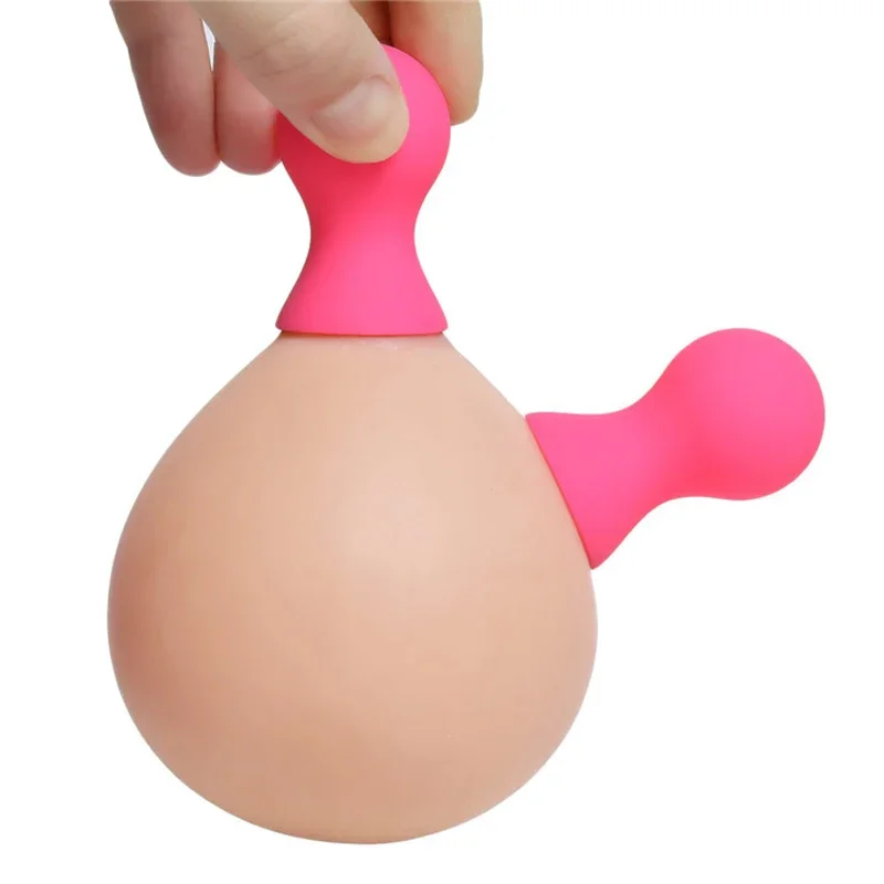 1 Pair Flirting Nipple Cover Silicone Vacuum Pumping Breast Enlargement Toys Nipple Suck Stimulator Adult Sex Games Sex Products - view 2
