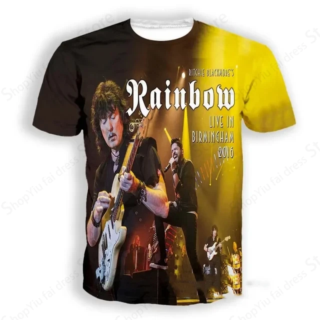 Rock Band Rainbow 3d Print T-shirt Men Women Fashion T-shirt Kids Hip Hop Top Tees Music Camisetas Boy Tshirt Summer Tops Male