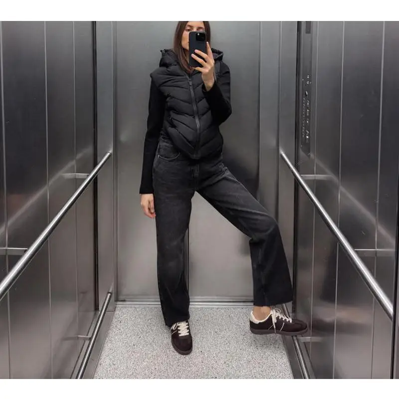 Cappotto in cotone Jaet con cappuccio lungo Sve slim fit Or Capispalla Primavera Nuovo arrivo Faion Commute Sle Chiusura con cerniera da donna