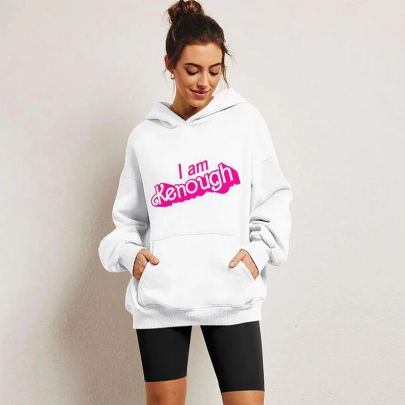 I Am Kenough Hoodies Women Barbiecore Movie Kenough Sweatshirts Men Fashion Graphic Printed Harajuku Streetwear Hooded Pullovers