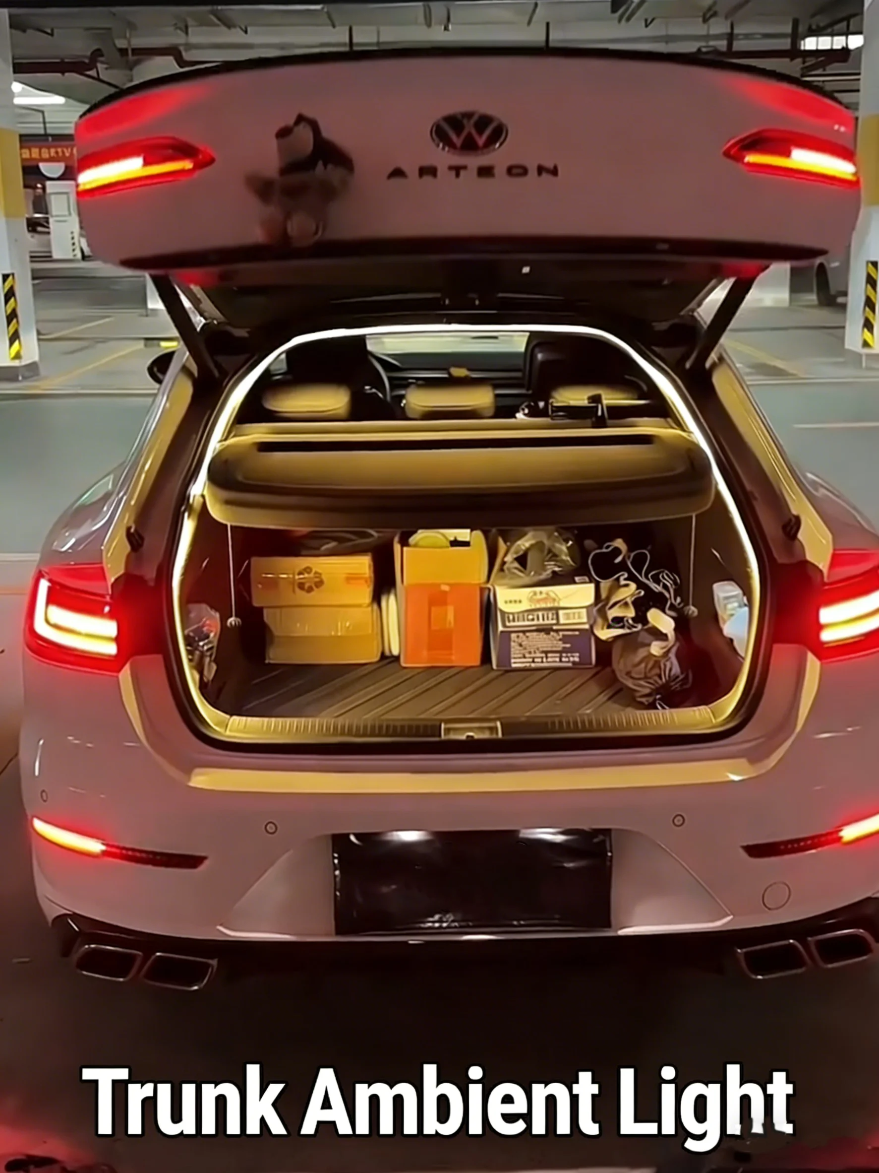 

For Volkswagen Tiguan Passat Golf Touareg etc. Rear Trunk LED Light Bar White Warm White Car Trunk Modified Atmosphere Lamp Ligh