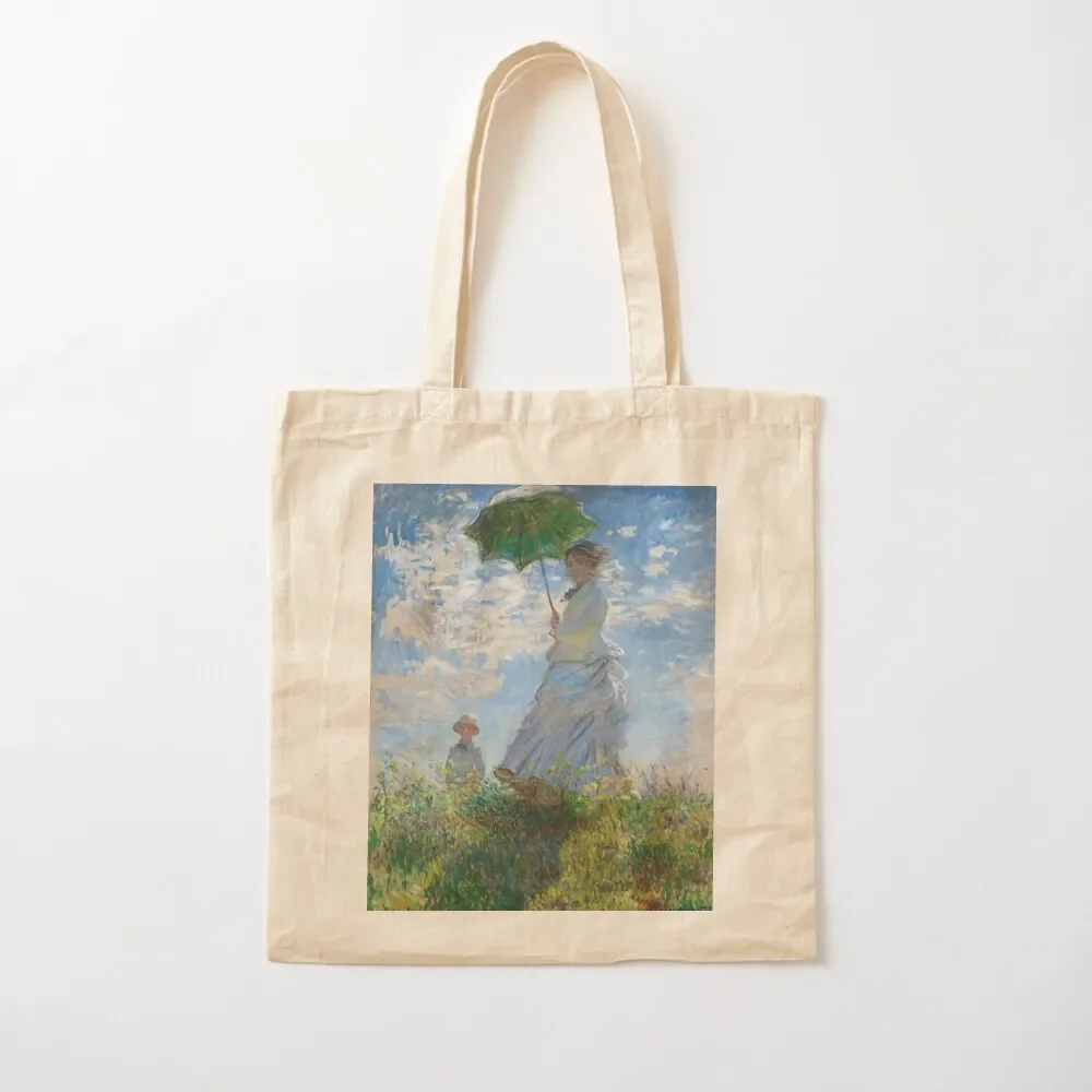 Donna con ombrellone Claude Monet 1875 Impressionismo Monet Art Tote Bag Borse da spiaggia da donna borsa shopper universitaria