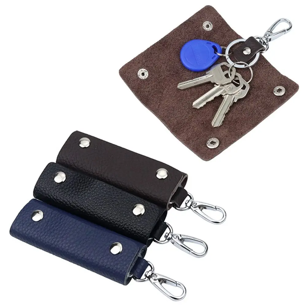 Multifunctional Car Key Pouch Bag Fashion Leather Vintage Housekeeper Pocket Key Wallet Gift