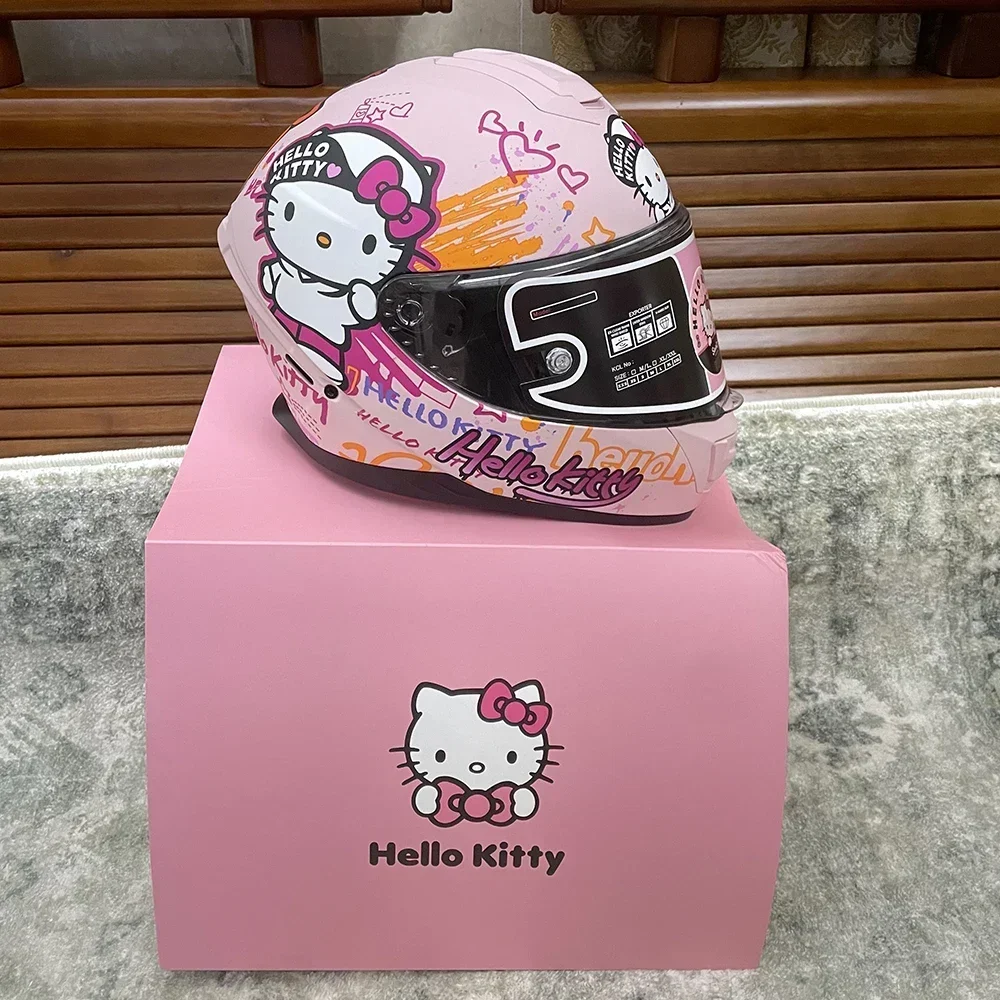 

Sanrio Hello Kitty Motorcycle Helmet Full Face Racing Helmets Offroad Motorcycle Helmet Motorbike Sports Helmets Gift