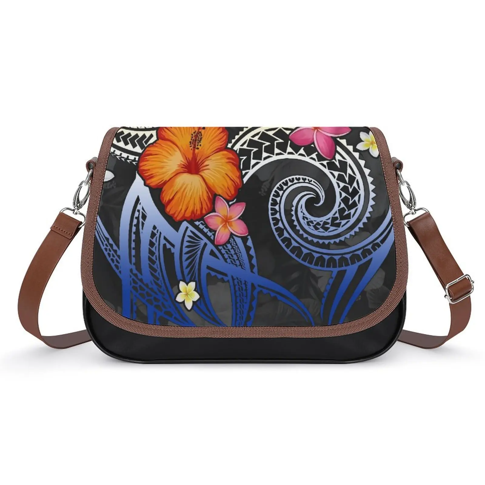 

Samoya Hibiscus Flower Design Women'S Crossbody Bag Polynesian Island Elegant Women'S Bag Travel Portable Mobile Storage Bag