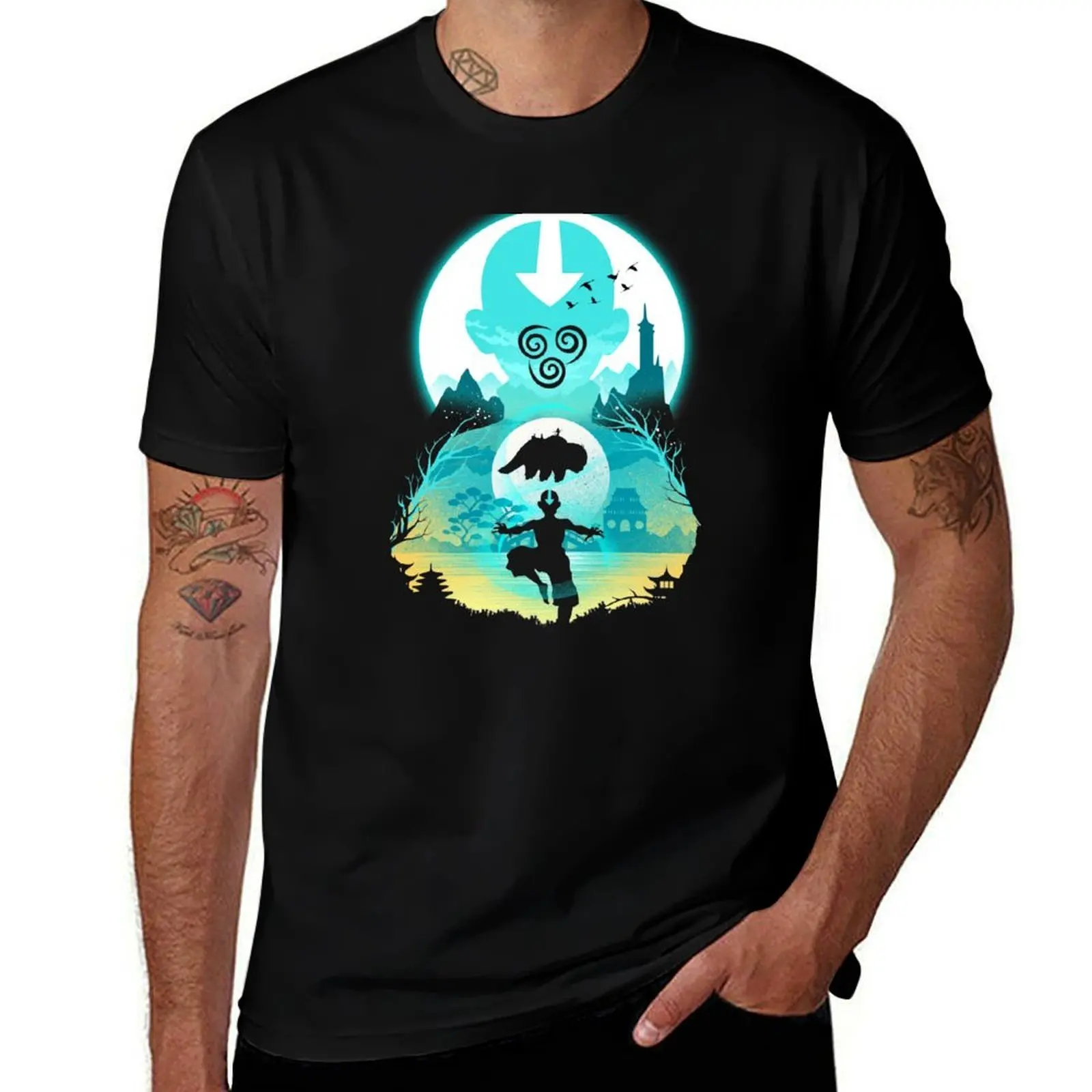 Airbender Landscape T-Shirt Independence Day Short Sleeve T-Shirt