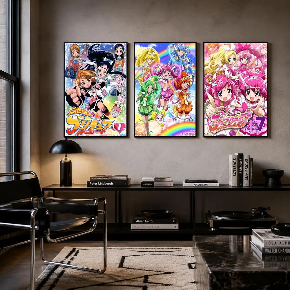Anime Pretty Cure Poster Self-adhesive Art Waterproof Paper Sticker Coffee House Bar Room Wall Decor
