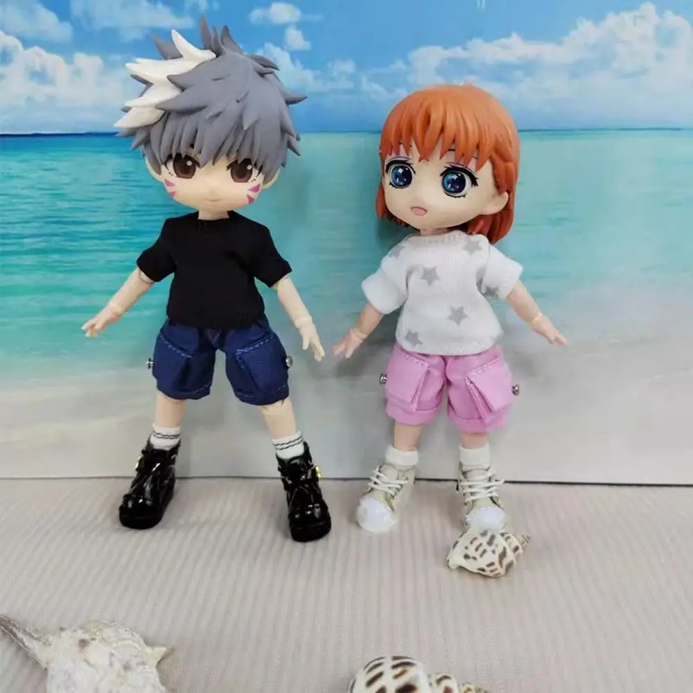 موضة السراويل الملابس 10 ألوان اليدوية شورت جينز وتتسابق لباس غير رسمي جيب السراويل ل 1/11 OB11/لدمى 1/12 BJD