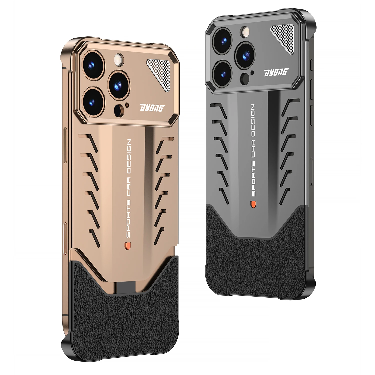 Aluminum Alloy Phone Case for iPhone 16 15 14 13 Pro Max Plus Frameless Anti-Fall Metal Buckle Protective Heat Dissipation Cover