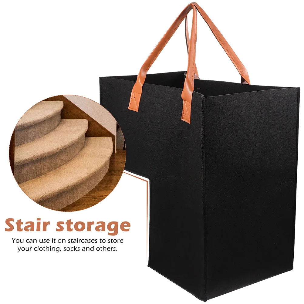 

L-Shaped Stair Organizer Foldable Storage Basket Household Laundry Clothes Container Sundries Holder Large Utility Tote