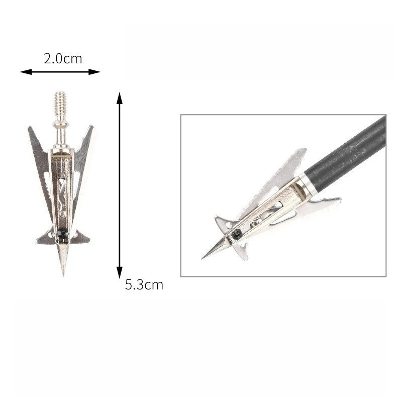 หัวลูกศรยิงธนู 100 เกรน แบบ 2 ใบมีด ทำจากสแตนเลส สำหรับยิงธนู ล่าสัตว์กลางแจ้ง อุปกรณ์เสริม