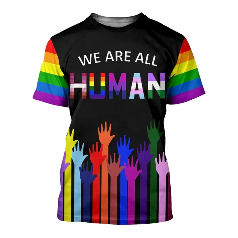 Lesbian Pride Rainbow T shirt 3D Printed Tee tops for LGBT Fashion Summer new LGBT Pride T-shirt streetwear Gay Lgbtq Gift