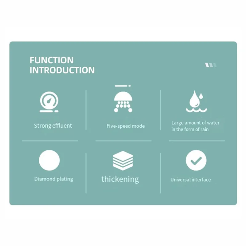 ABGR-12Cm لوحة دش رئيس ضغط Fivespeed قابل للتعديل دش الحمام المطر دش رئيس الحمام دش اكسسوارات عدة
