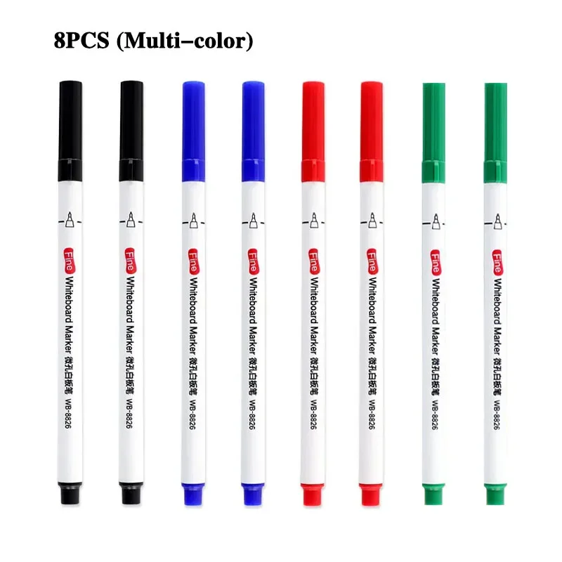 4/12 stuks 0,5 mm droog uitwisbare markers whiteboard markeerstift kantoor school wit bord briefpapier extra fijne punt veelkleurige makers pen
