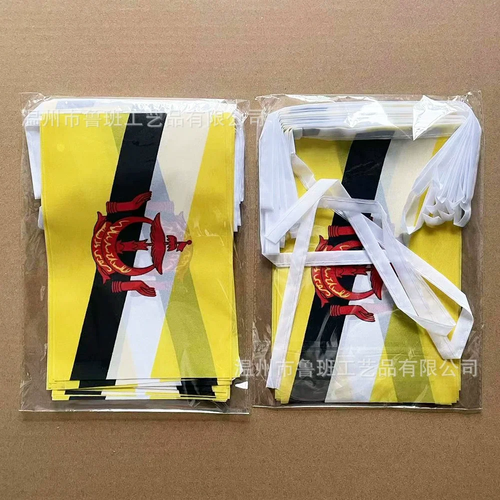 TIKI العلم 20 قطعة/الوحدة بروناي الرايات أعلام 14x21 سنتيمتر بينانت بروناي سلسلة راية مهرجان عطلة حفلة للزينة