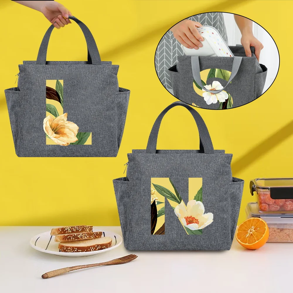 

Многофункциональная коробка для завтрака серии Floral, большая вместительная сумка-холодильник, портативные термосумки на молнии для женщин, пакеты для еды для пикника