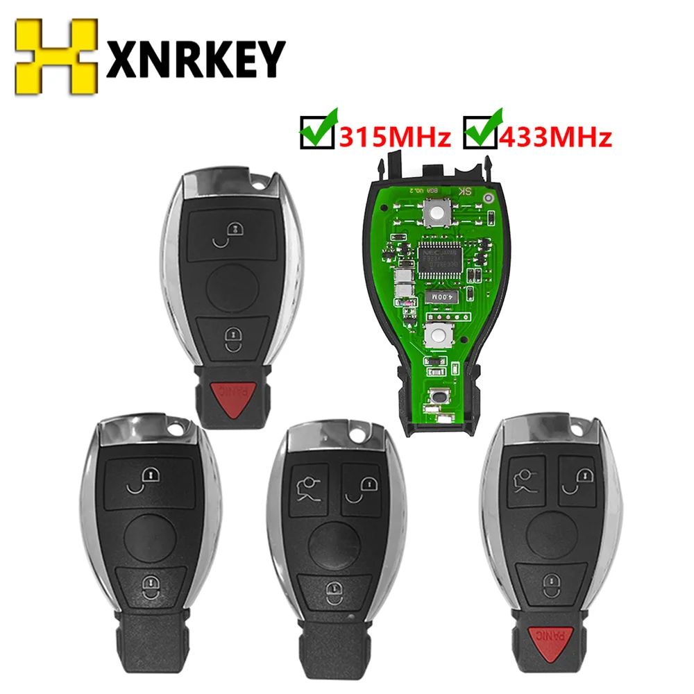 

XNRKEY BGA Style 2/ 2+1 /3 /3+1 Buttons Remote Smart Car Key 315Mhz/433Mhz for MB Mercedes BENZ E S 2Supports Original BGA Fob