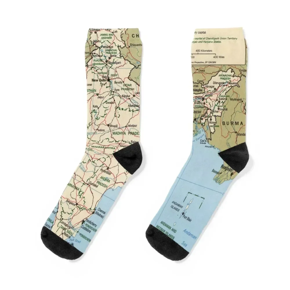 

India Map 1996 Socks crazy sport Heating sock set Man Socks Women's