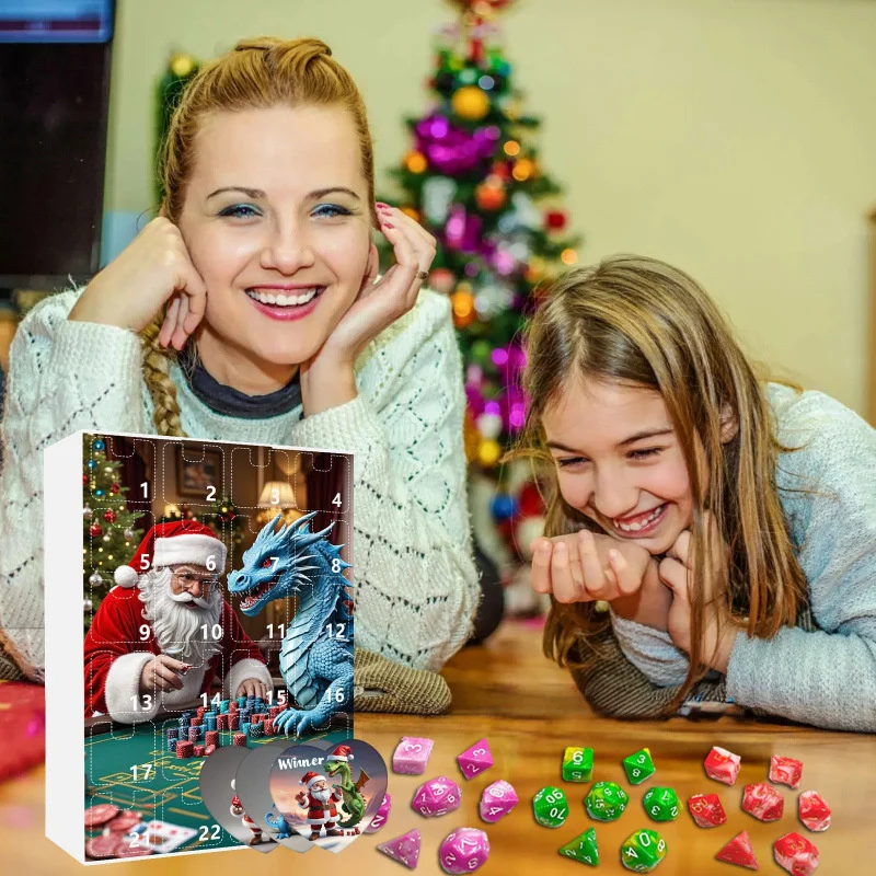 2024 Kerst Countdown Kalender Dobbelstenen Blind Box Originaliteit Mini Kleur Dobbelstenen Interessant Speelgoed Kinderen Verjaardag Vakantie Geschenken