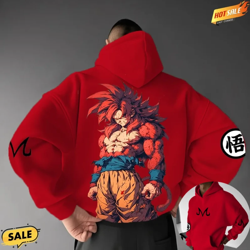 

Son Goku Anime Dragon Ball Men's Harajuku Oversized Casual Autumn and Winter Hoodie Wear Cotton Print Women Hooded Street Style
