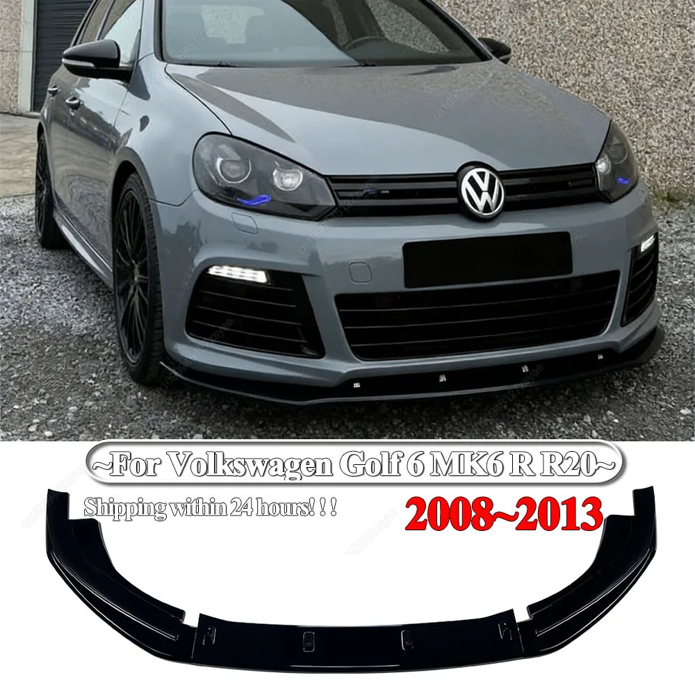 

Car Front Bumper Spoiler Lip Lower Body Kit Diffuser Splitter Guard Tuning For Volkswagen VW Golf 6 MK6 R R20 2008-2013 Black