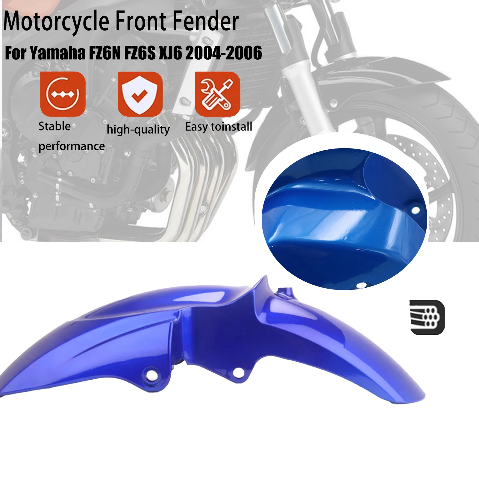 

Motorcycle Front Wheel Fender For Yamaha FZ6N FZ6S Fazer XJ6 FZ6 N/S 05 2004-2006 Mudguard Mudflap Splash Mud ABS Guard Cover