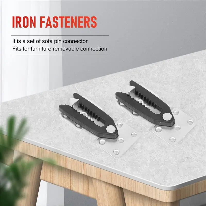 AEE3-2 Pcs Sofa Couch Sectional Furniture Connector Joint Snap Alligator Style